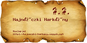 Hajnáczki Harkány névjegykártya